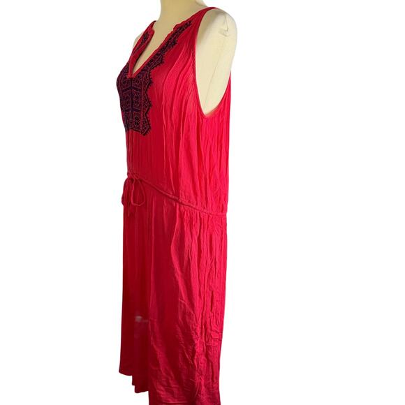 Gap Embroidered Split Neck Halter Dress, Red, Size Medium, NWT - Picture 8 of 8